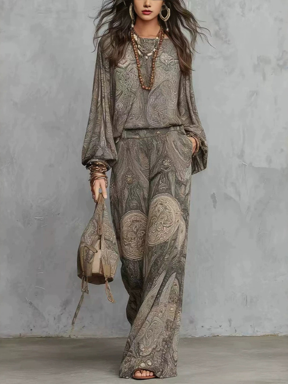 ZARA Spring Autumn Fashion Paisley Print Premium Vintage Style Suit